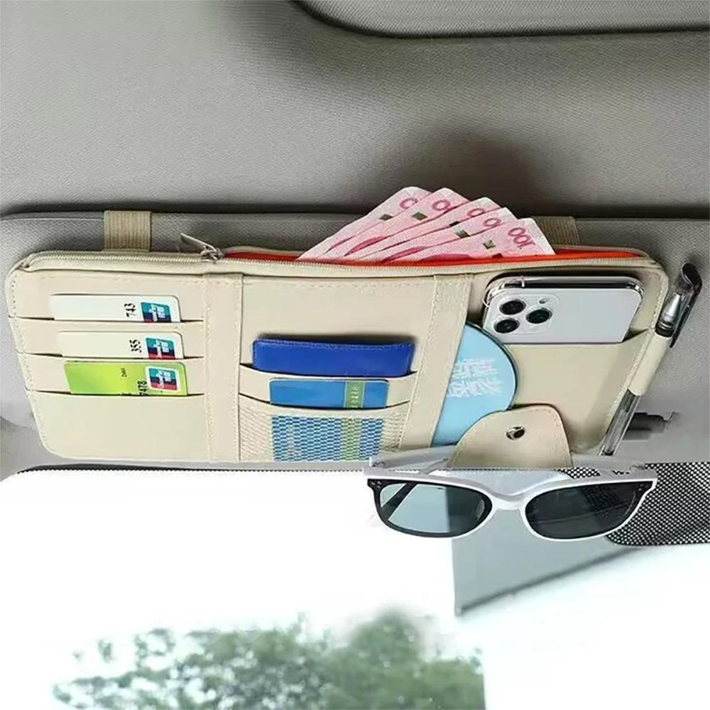 Car-shaped Sun Visor Storage Box, Car Sun Visor Storage Bag, Car Sun Visor Storage Box, Zipper Card Holder Storage