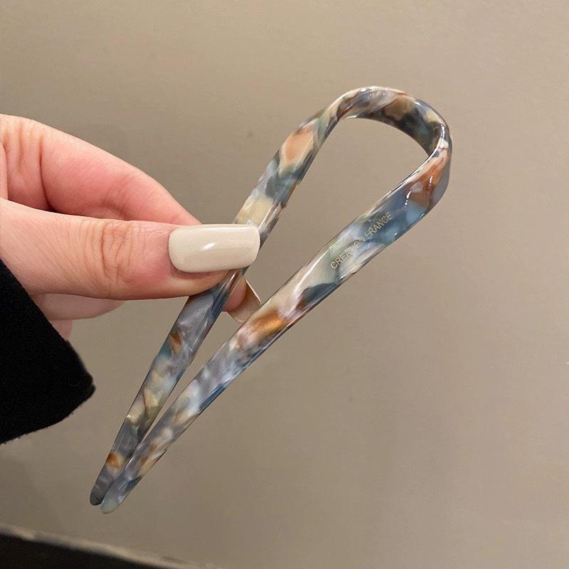 Elegant Acetate U-Shaped Hairpin, High-End Feel, Cute Bun Tool, New 2025 Women’s Headwear, Instagram-Ready Accessory