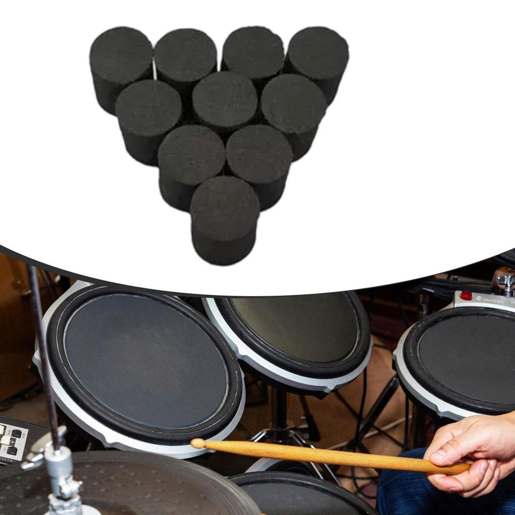 10 Pieces Drum Trigger Sponge Column DIY Electronic Good Elastic Replacement Black 20mm High