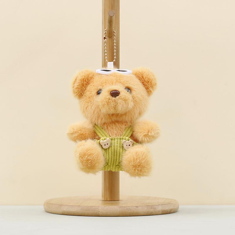 Overalls Cartoon Sunglasses Plush Bear Toys Pendant Ornament For Bag Decoration
