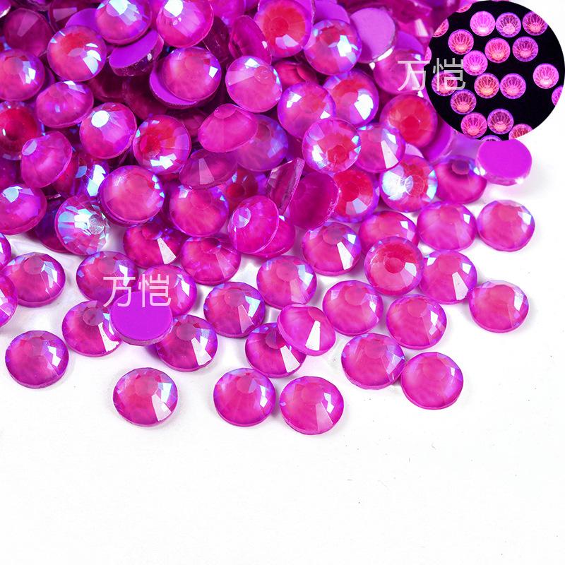 Nail Art Luminous Flat Bottom Diamond Glass Crystal Fluorescent Diamond Diy Rhinestone Nail Jewelry Accessories
