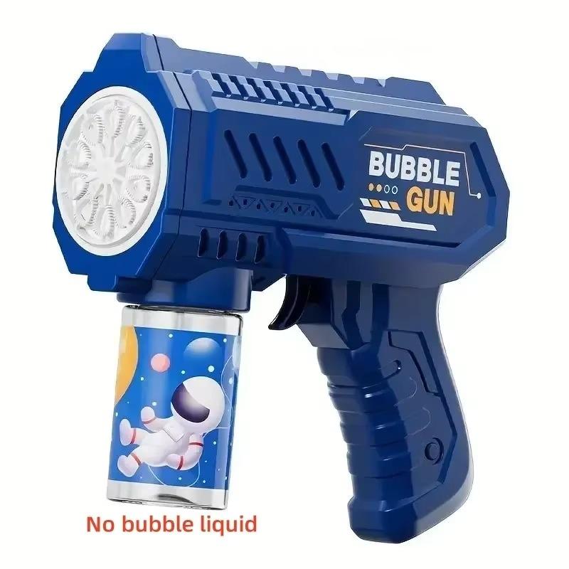 Space Astronauts Fully Automatic Bubble Gun Rocket Bubbles Machine Automatic Blower With Bubble Liquid Plaything For Kids Bubble Present