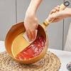 18/20/24cm Gold Suppentopf Japanischer Schnee Kochtopf Antihaft-Pfanne Wok Holzgriff Zuhause Milch Sauce Kochen Küche Kochgeschirr