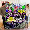 Street Art Graffiti 2D Flat Pattern Flannel Blanket High quality All Seasons Warmth and Comfort Perfect for Christmas Gifts.MMT0918319