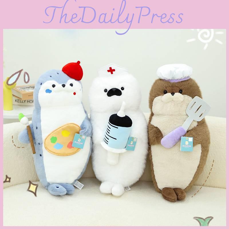 Sea Otter Stuffed Animals Cute Chef Cartoon Girls Children Holiday Doll Gift