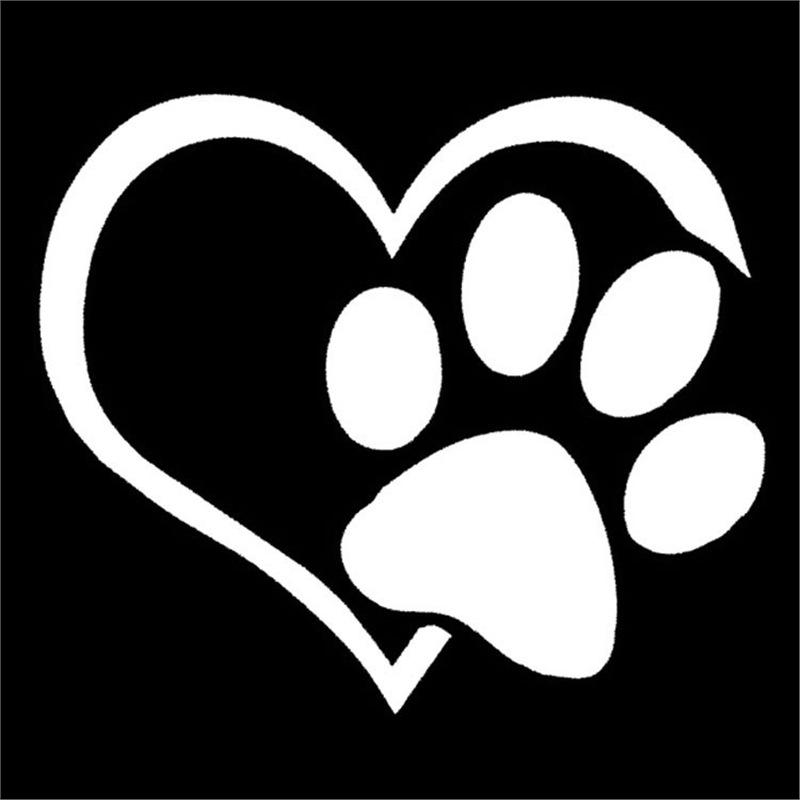 Reflective HeartPaw Vinyl Decal - Dog Footprint Car Sticker D9