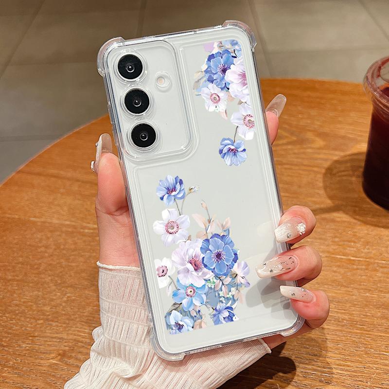 Small Flower Case For Samsung Galaxy A56 A16 A55 A54 A15 A36 5G S25 Edge S24 S25 S23 Ultra S22 Plus S24 FE Clear TPU Phone Cover