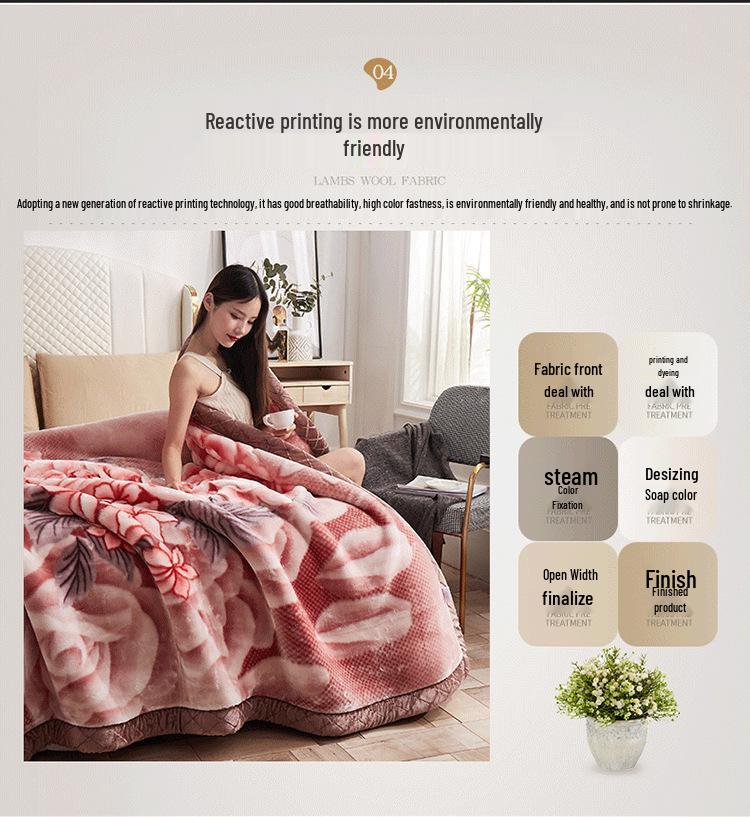 Thick Winter Double-Layer Raschel Flannel Wedding Gift Blanket