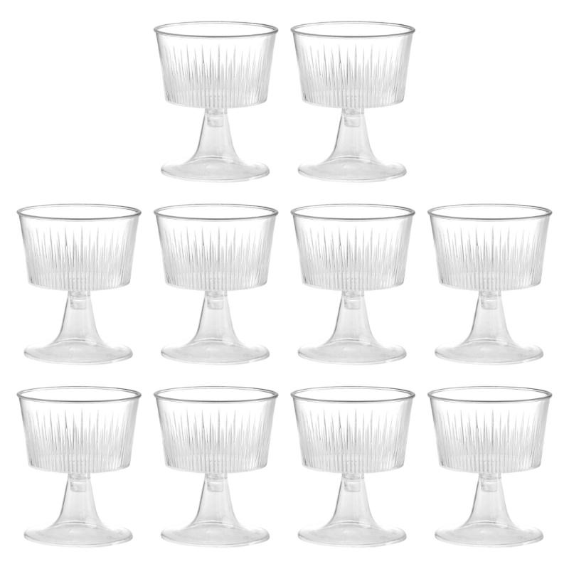 10pack Elegant Plastic Dessert Cups for Ice Cream Mousses and Yogurt Great for Birthday Celebration