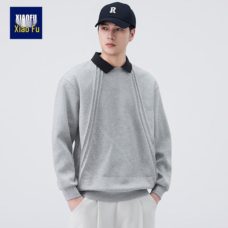 Men s Mock Two-Piece Fleece Polo Sweatshirt 3XL