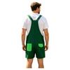 S-XXL Tuta Pigiama da Uomo con Stampa Dinosauro Cartone Animato Colore a Blocchi Posteriore Tasche Spallacci Regolabili Shorts a Salopette Tuta Pigiami