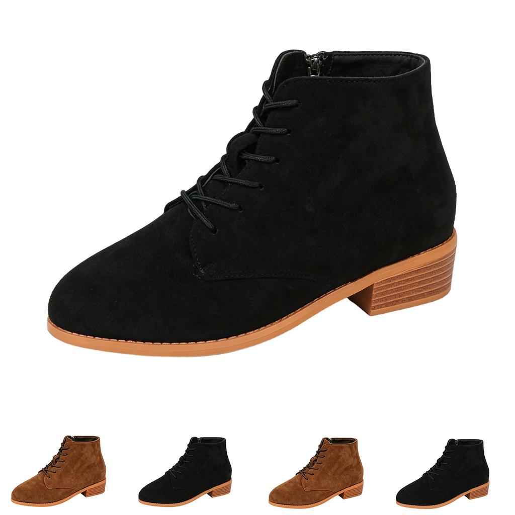 Women's Lace-Up Boots for Casual Fall Winter Wear