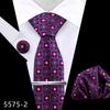 Men's Premium Polyester Tie, Pocket Square & Cufflink Set for Formal Events