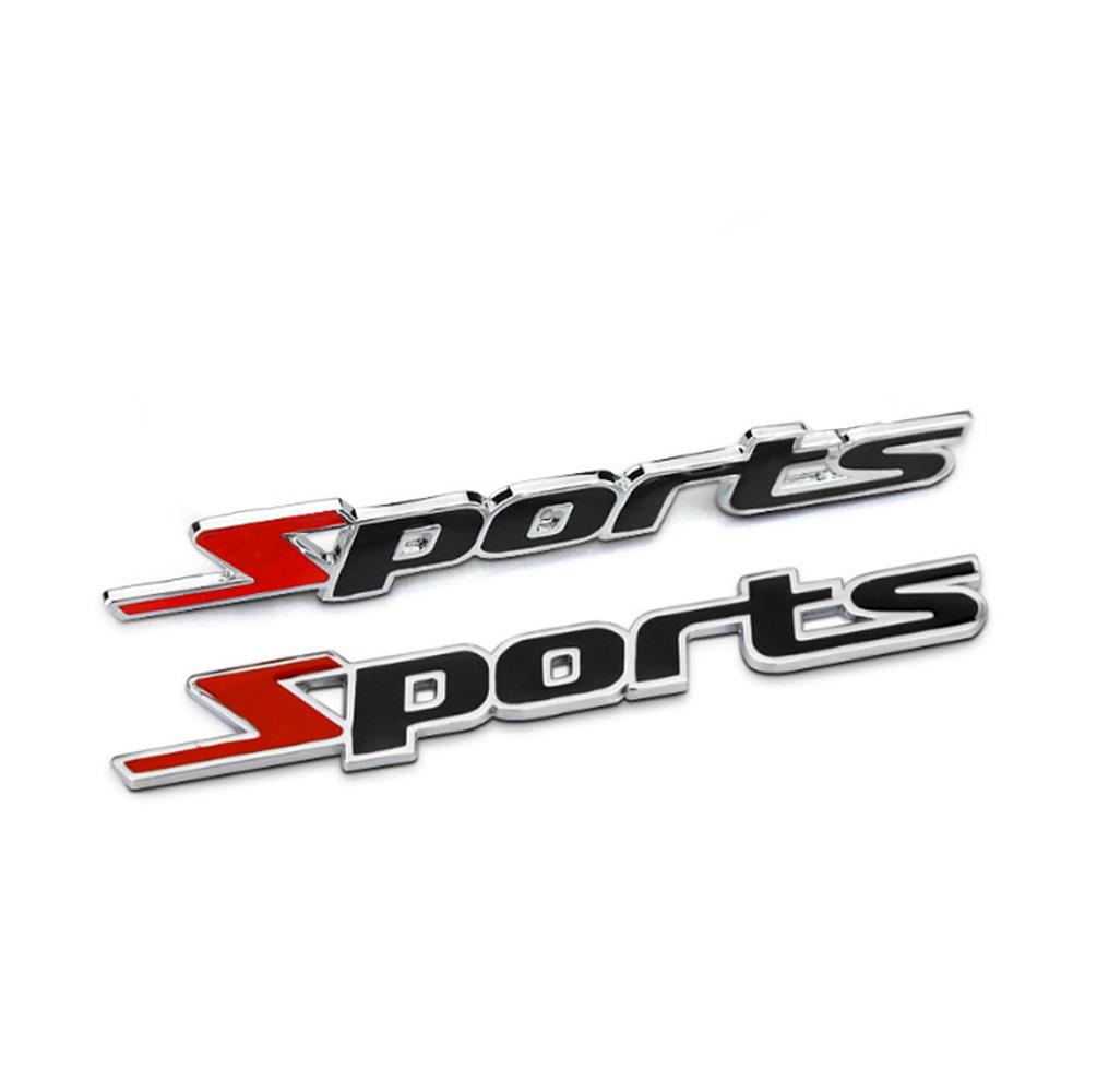 3D Sports Auto Emblem Badge Chrome Metal Hood Back Trunk Sticker Logo Decal Car Tuning Universal Exterior Parts With Sticker