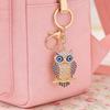Schlüsselanhänger Anhänger 3D Cartoon Eule Design Funkelnde Strasssteine Eingelegt Emaille Flügel Schlüsselanhänger mit Karabinerhaken Schlüsselring Taschen Zubehör