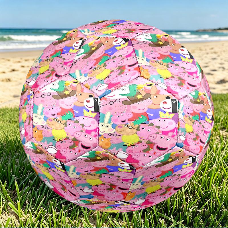 Peppa Pig Print Size 5 Soccer Ball, PU Wear Resistant Football for Match Training and Daily Practice, Birthday Gift for Soccer Fans