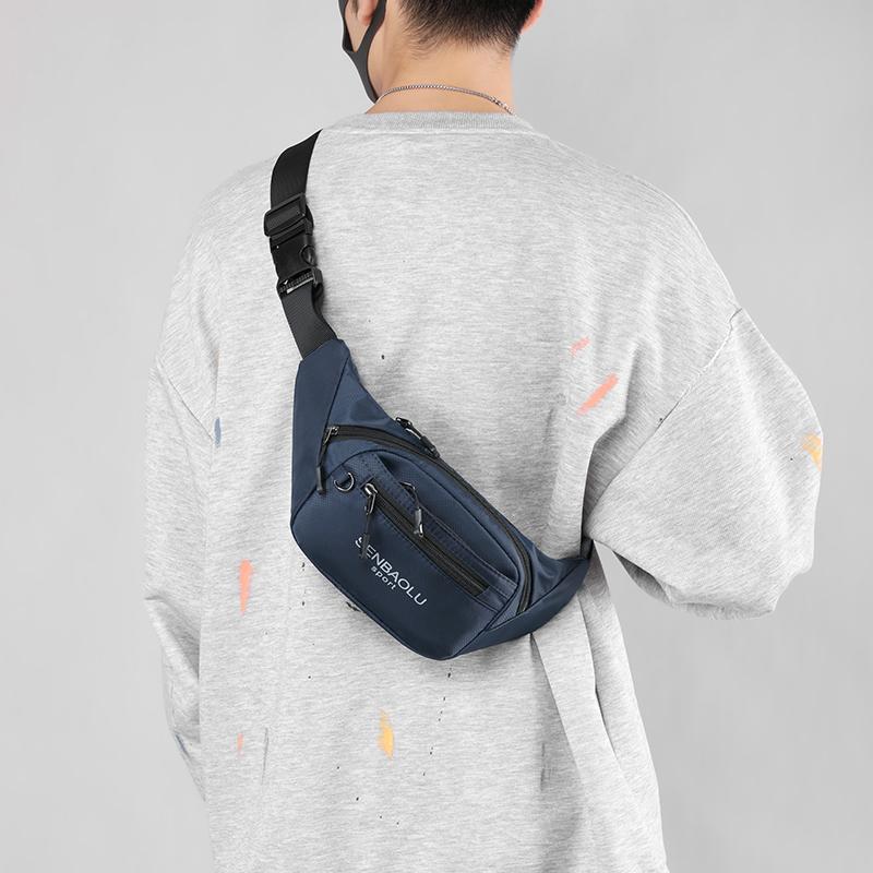 Pánská crossbody taška s velkou kapacitou, ledvinka, multifunkční náprsní taška