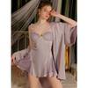 Good Morning with You Nocturne with Chest Pad Lace French Nightdress Pure Desire Sexy Satin Slim Homewear Pajamas