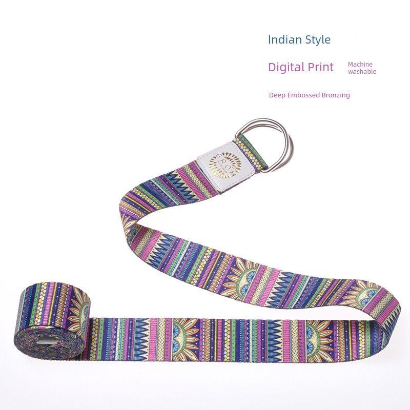 

Yoga Belt Stretch Band Colorful Digital Print 1.8 Miai Yangge Auxiliary Tool Yoga Fitness Pull Strap Stretch Strap Red