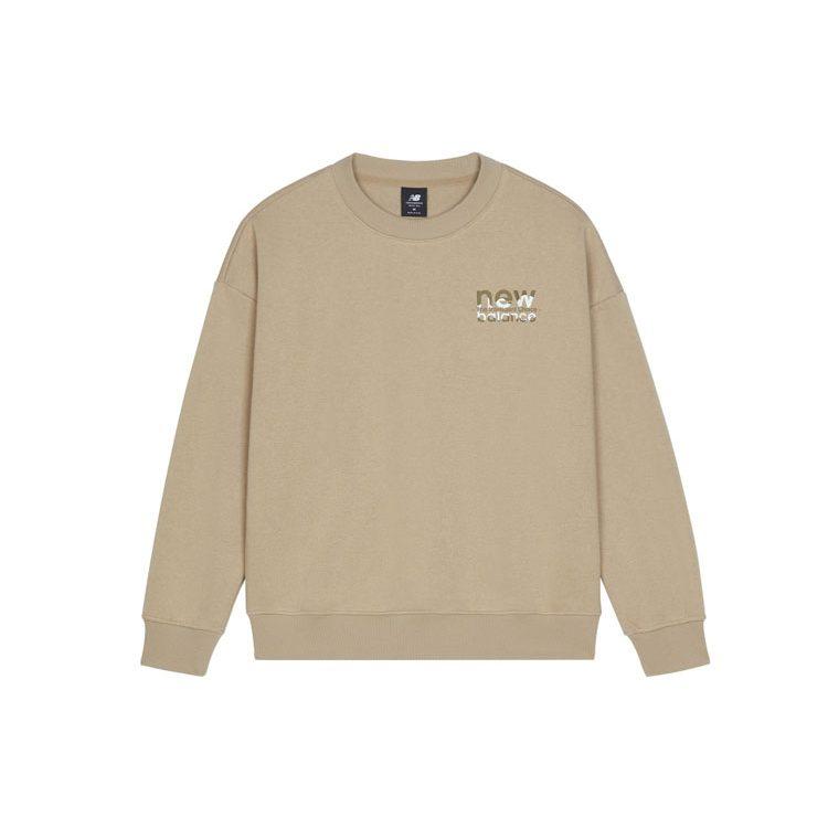New Balance Sweatshirts Women's Khaki Crew Neck Moderate Regular AWT13349-HNA