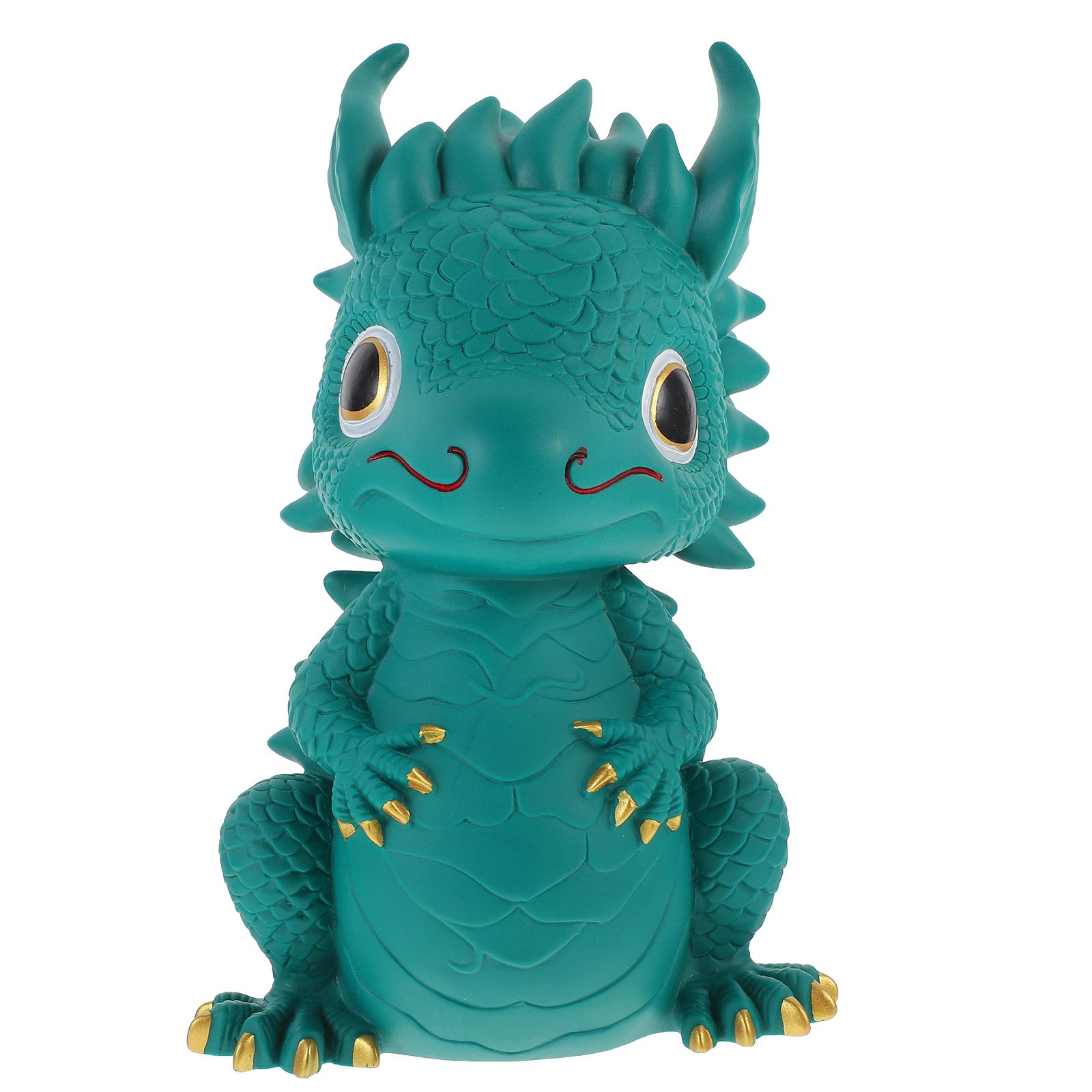 

Дракон копилка мультяшная копилка для монет детская динозавр драконообразная для мальчиков девочек банки для взрослых темно-зеленого