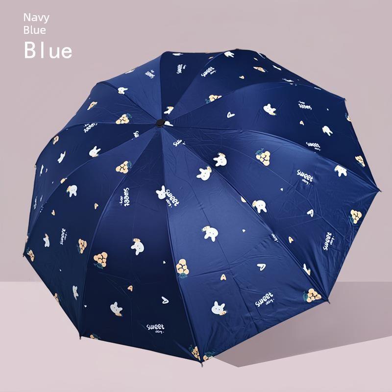Manual Large Folding Umbrella for Female Students, Dual-Purpose Sun and Rain Umbrella, Sun Protection Umbrella