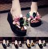 Elegante Damen Bohemian Stil Applikationen Blumen Knospen Hausschuhe Für Strand Spaß