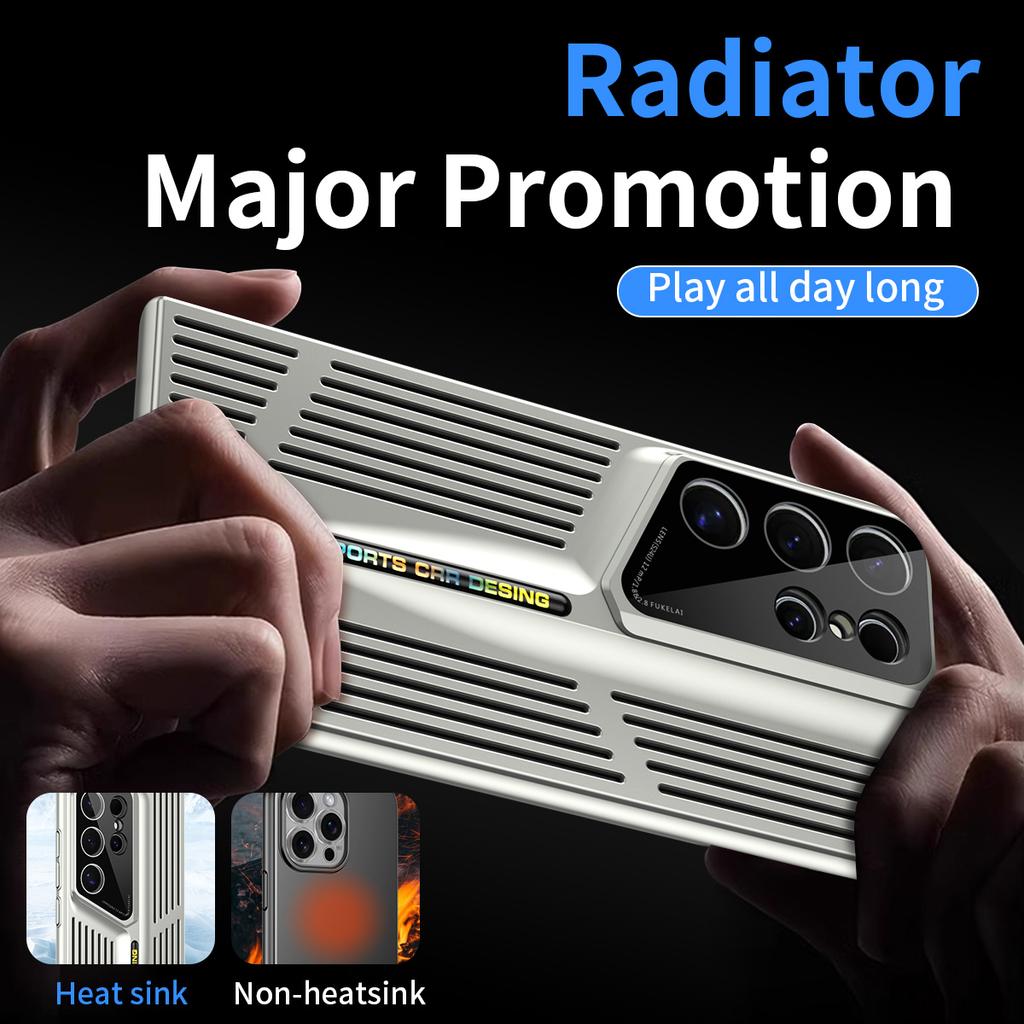 For Samsung Galaxy S23 Ultra Case Hard PC Electroplating Phone Cover Heat Dissipation Micro-Matte Back