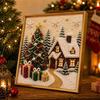 DIY Christmas Pearl Diamond Painting Art Kit with Frame Step-by-Step Instructions Pearl Christmas Home Wall Decor Gift 20x20cm