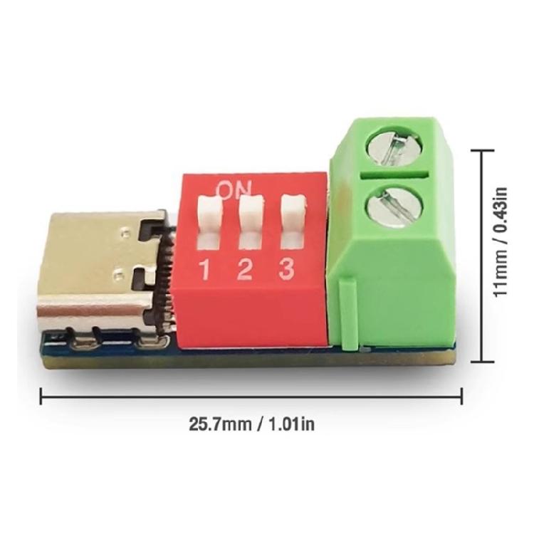 5Pcs Programmable Type C 5V-20V Adjustment Power Module Adjustment Fast Charging Decoy Programmable Module