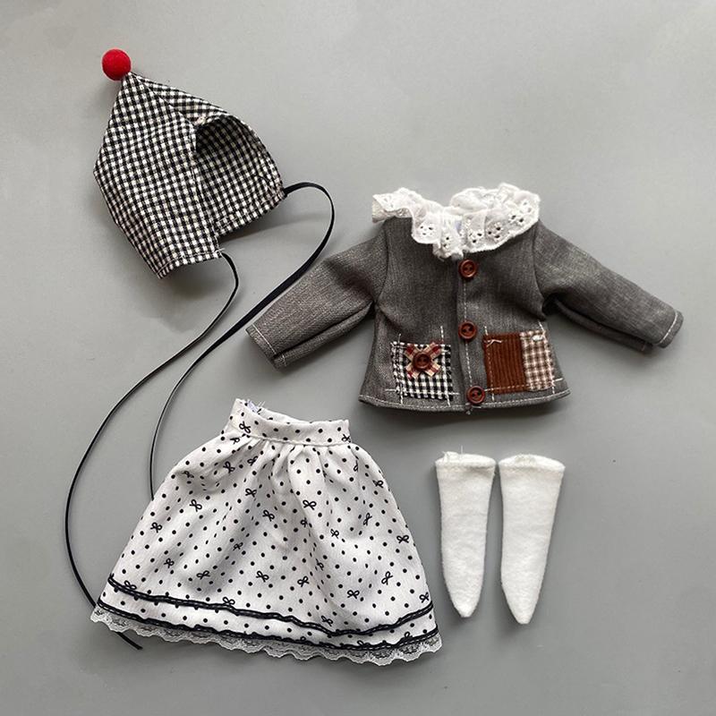 For 30Cm Doll Clothes Suit Cute Winter Outfit 1/6 Doll Accessories Dress Up Toy Gift For Girls