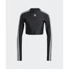 Adidas 3s Cropped Long Sleeve Tee   Black Iu2428