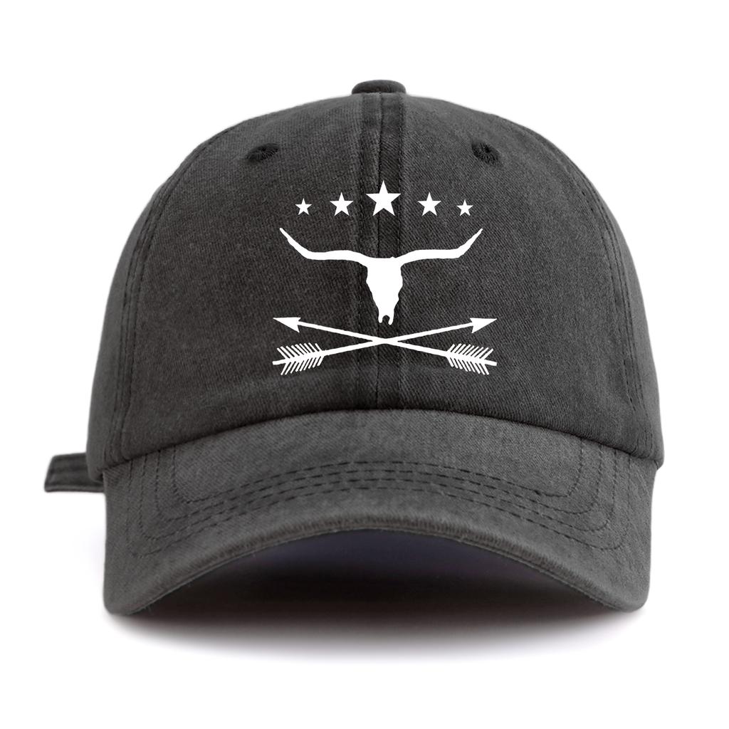 Pc Bull Print Washed Baseball Cap for AdultsMinimalist Retro Style Casual Soft Adjustable Dad Hat Perfect As Gift