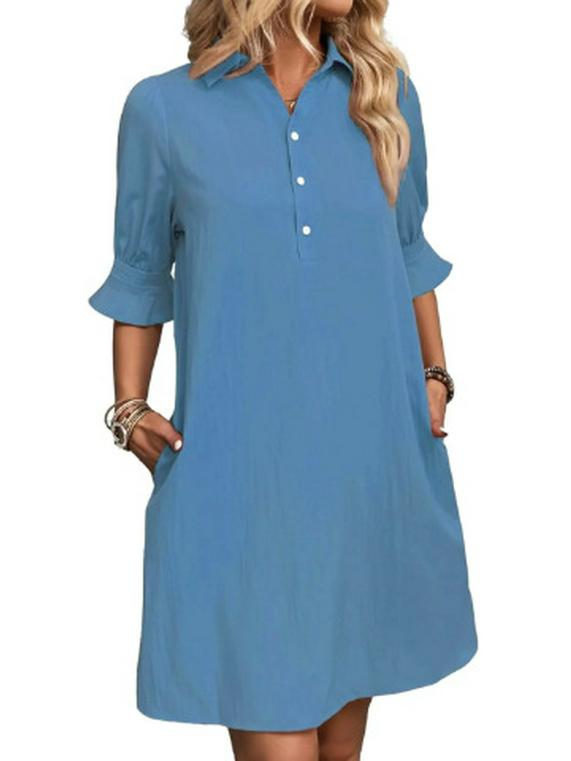 

2025 European American Autumn Women s Casual Loose Solid Dress Extra Large