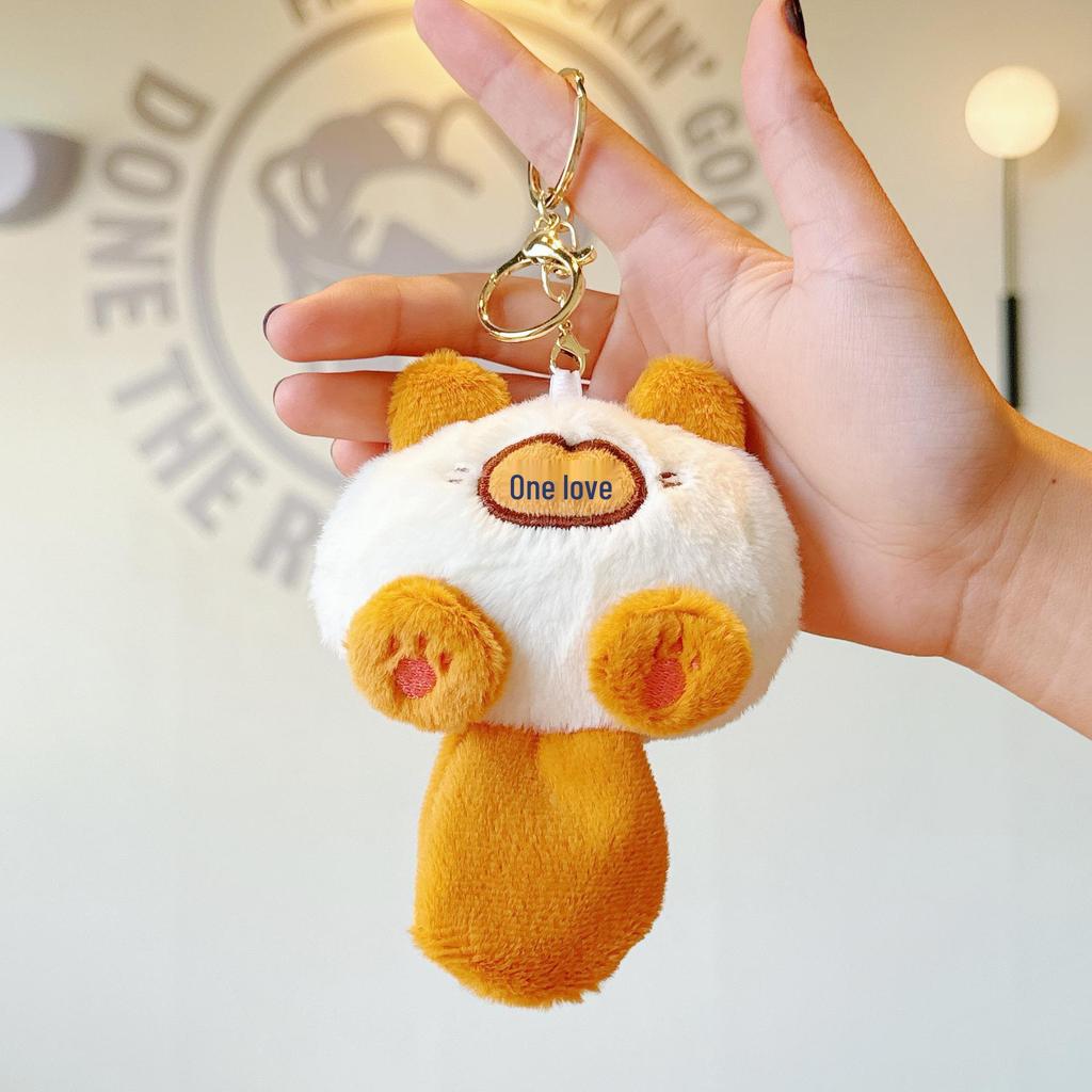 Cute Squeaky Kitten Keychain Plush Toy and Bag Charm