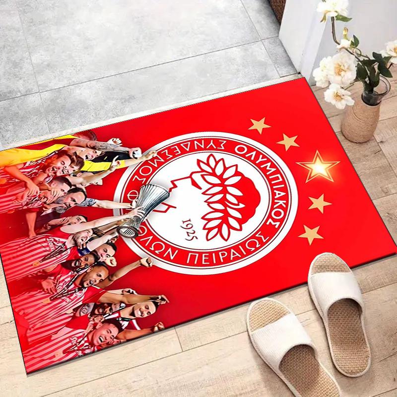 Olympiacos F.C Polyester Carpet, Soft Indoor Mat for Office Chair, Living Room, Computer Desk - Decorative Home Office Rug Design