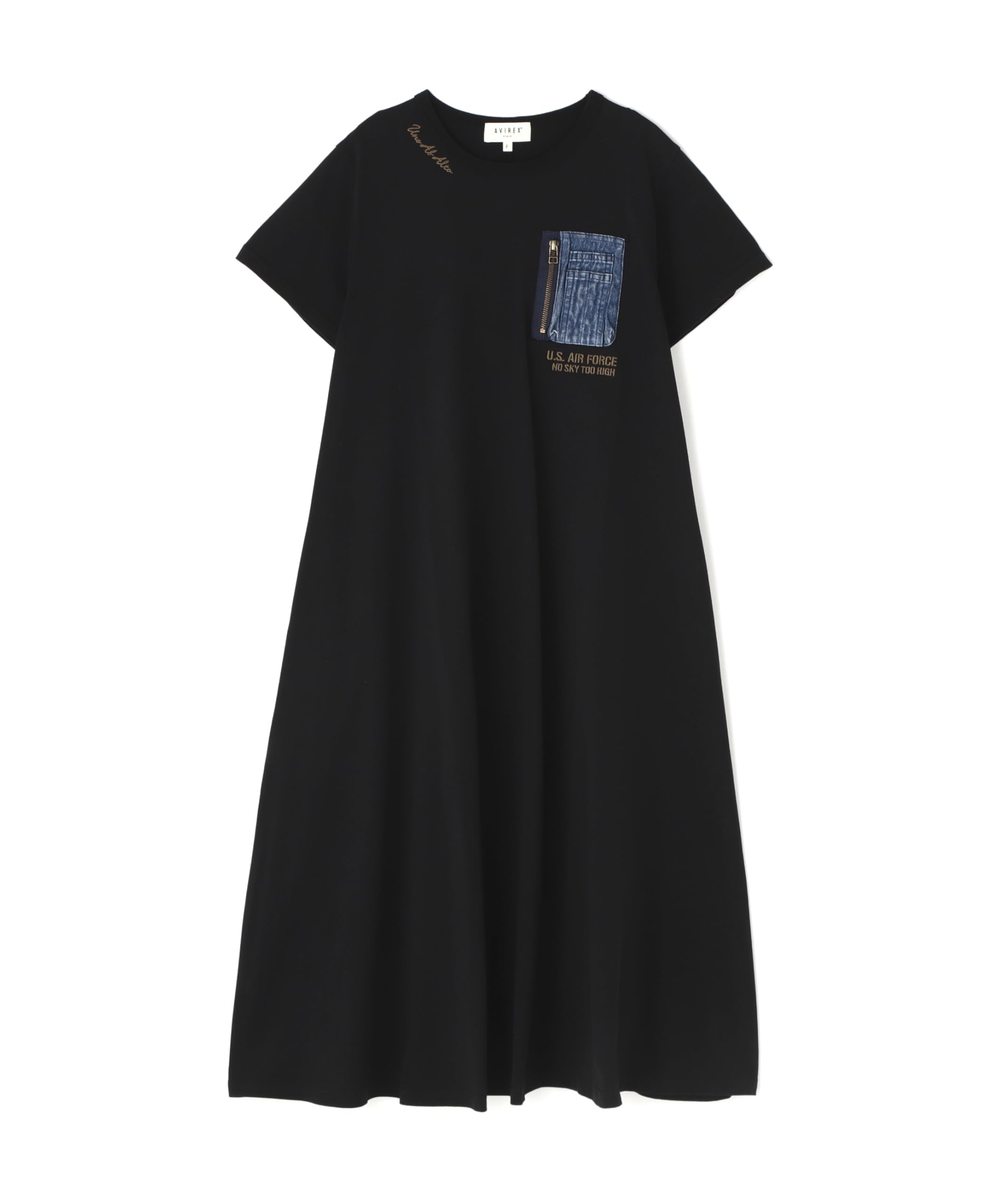 

AVIREX DENIM POCKET FLARE ONEPIECE Women s F 010 black 783-5917601