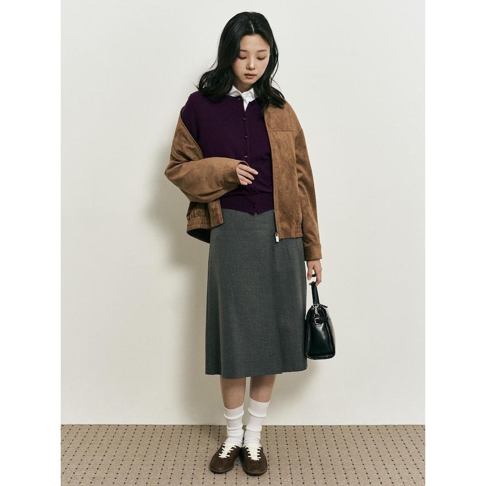 Binpolleidiseu [B. My] Pleated Midi Skirt Ash (Bf5827N024)