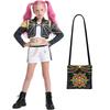 Kid Girls Rumi K Pop Demon Hunter Cosplay Kids Black Gloden Costume Chid Disguise Performance Roleplay Uniform Halloween
