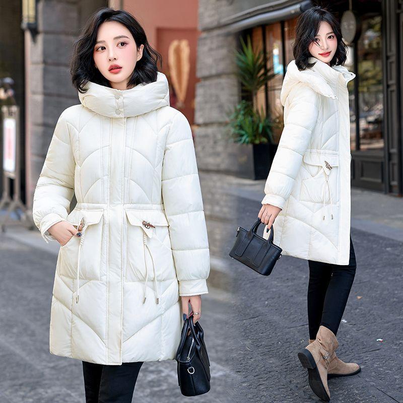 Fashionable, Slimming and Form-fitting Cotton-padded Jacket for Women Winter, Thickened Mid-length Coat