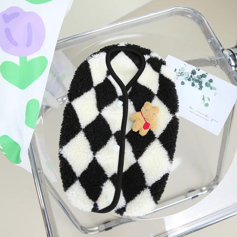 

Winter Warm Fleece Dogs Clothes Soft Pet Jacket Vest with D-Ring for Small Puppy Cats Coat Chihuahua French Bulldog Pug Costume S чорний