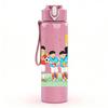 1PC Kids Cheer Sport Team Scene Print 750ml Color Plastic Sports Water Bottle Leakproof Flip Straw Lid Suitable for Sports Office Home Use