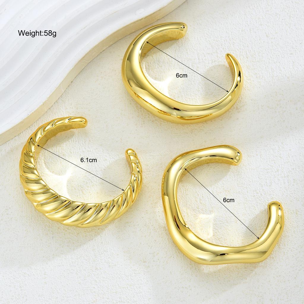 3 Styles Creative Smooth Water Drop Bangles Punk Irregular Chunky Gold Color Thick Cuff Bracelet Women Men Hand Jewelry Gift New
