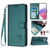 For Samsung Galaxy S25 Ultra Case with Strap RFID Blocking Leather Wallet Phone Cover Cat Mouse Pattern