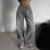 High Waist Straight Jeans Damen Locker Lässig Denim Hose Tägliche Straßenhose