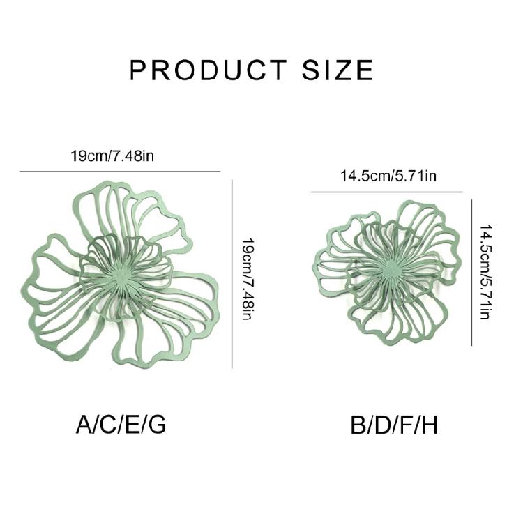 Langlebige Metall-Wandaufhängung, Mehrfarbiges Metallschild mit zweilagigen Blumen für Innendekorationen, Mehrfarbig, Doppellagig