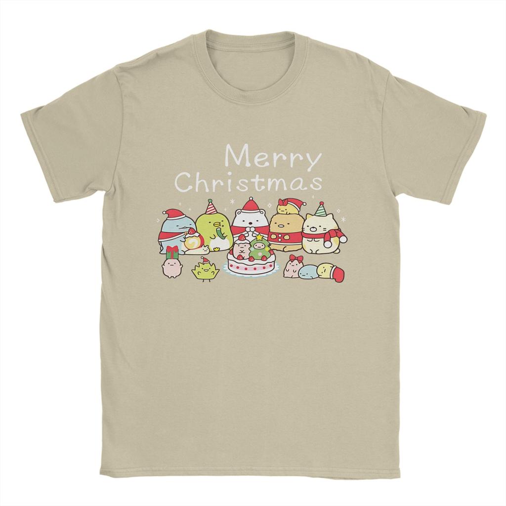 Sumikko Gurashi Merry Christmas T Shirt Unisex Unisexs Cotton Novelty Tshirt O Neck Tees Short Sleeve Tops Gift Idea