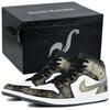 Air Jordan 1 Abriebfest Leicht Mid-Top Vintage Basketballschuhe Herren Schwarz Weiß Grau DQ8426-001(Team96-S-BOX)
