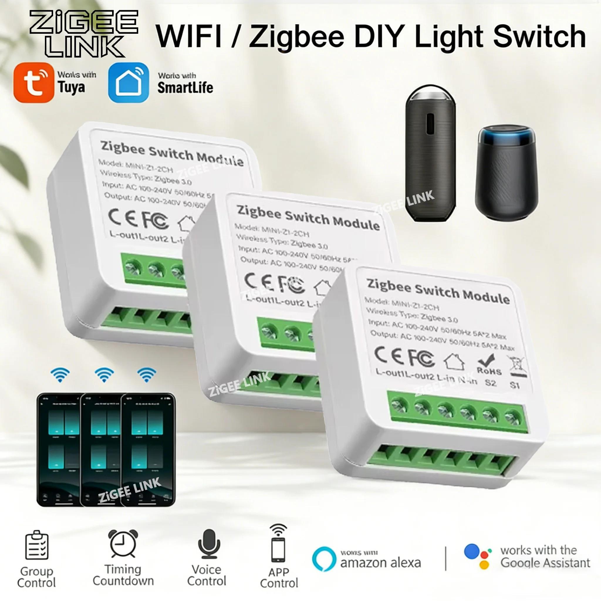 16А/20А Tuya Умный WiFi/Zigbee3.0 Переключатель Управление через Приложение Мини-Автомат Smart Life Управление Поддержка Alexa Home Яндекс Алиса WIFI 16A
