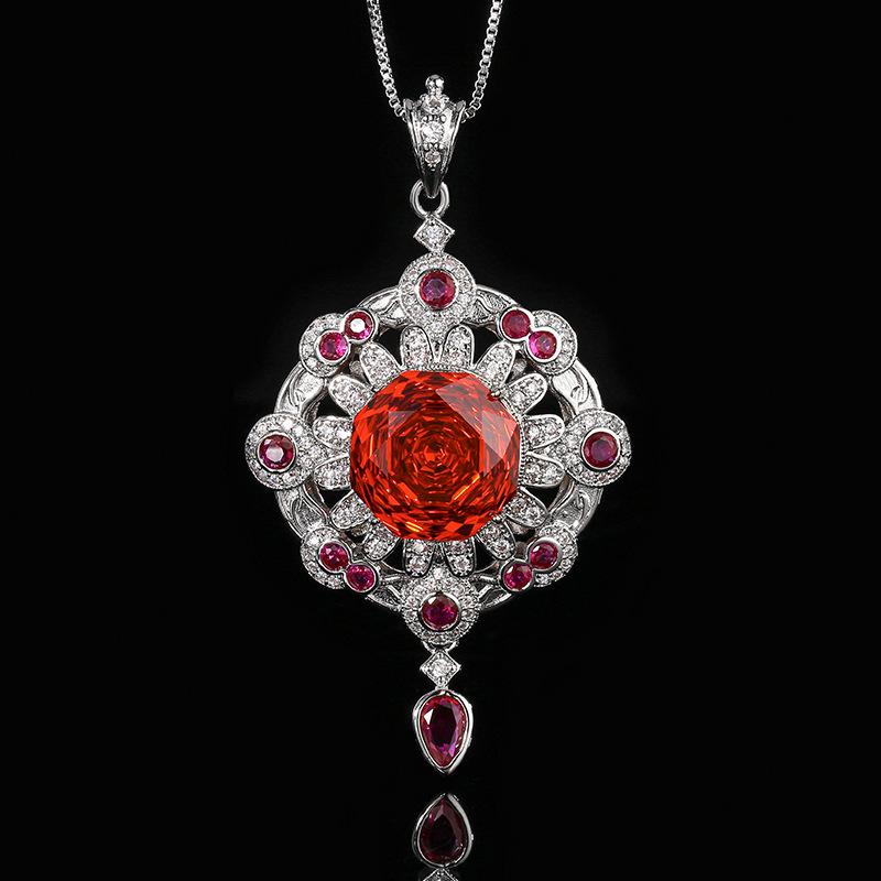 

Jewelry Copper Bottom Gold Plated Rose Cut Dry Rose Fringed Pendant Main Stone 14Mm